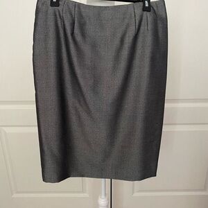 EUC Linda Allard Ellen Tracy Houndstooth A-Line Skirt Wool Blend Size 12